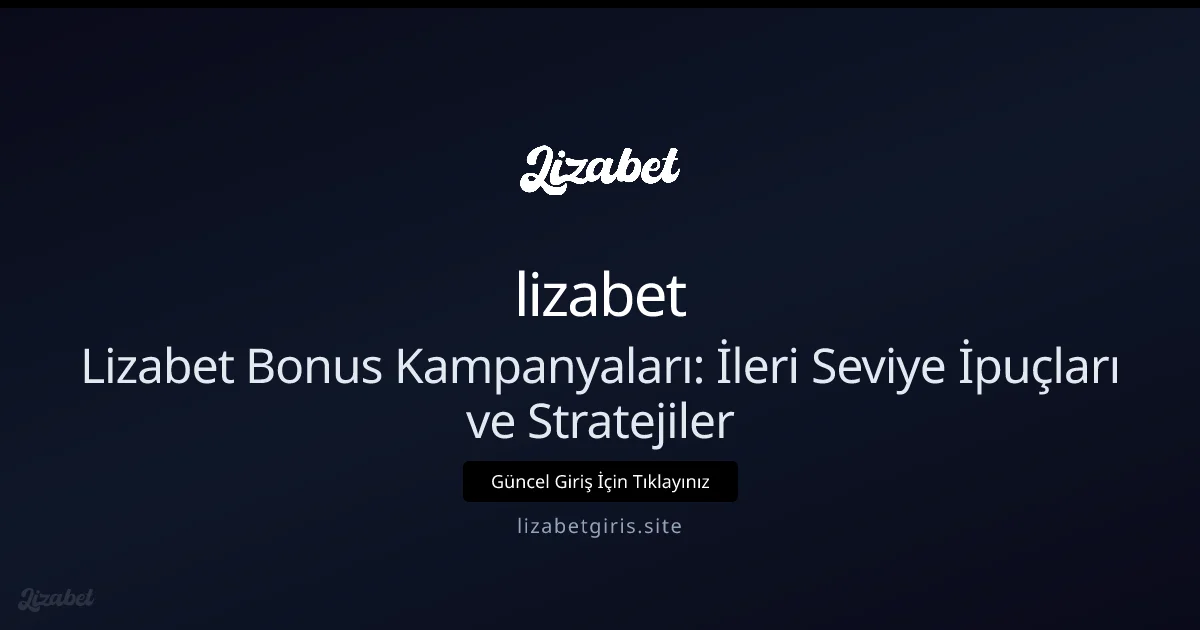 Lizabet Bonus Kampanyaları: İleri Seviye İpuçları ve Stratejiler - lizabet rehber görseli