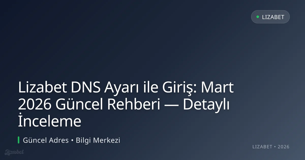 Lizabet DNS Ayarı ile Giriş: Rehberi — Detaylı İnceleme Lizabet DNS Ayarı ile Giriş: Rehberi — Detaylı İnceleme